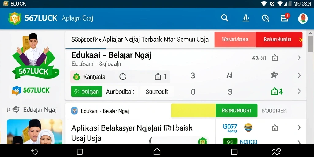 Tampilan antarmuka aplikasi 567LUCK yang memudahkan belajar ngaji.
