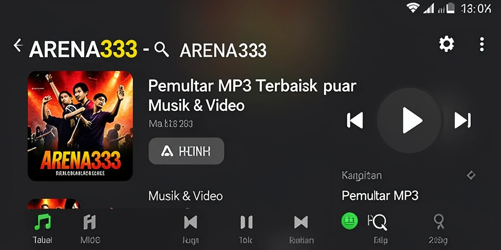 Antarmuka ARENA333 yang menarik untuk pemutar MP3.