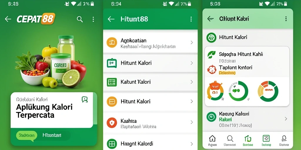Tampilan antarmuka CEPAT88 dengan fitur Hitung Kalori yang mudah digunakan.