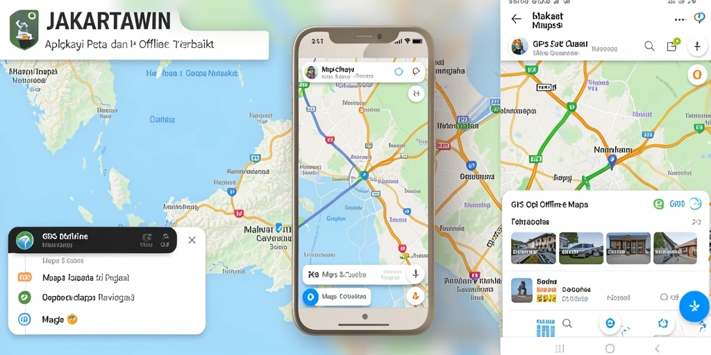 Antarmuka aplikasi JAKARTAWIN dengan fitur GPS Offline Maps yang lengkap.