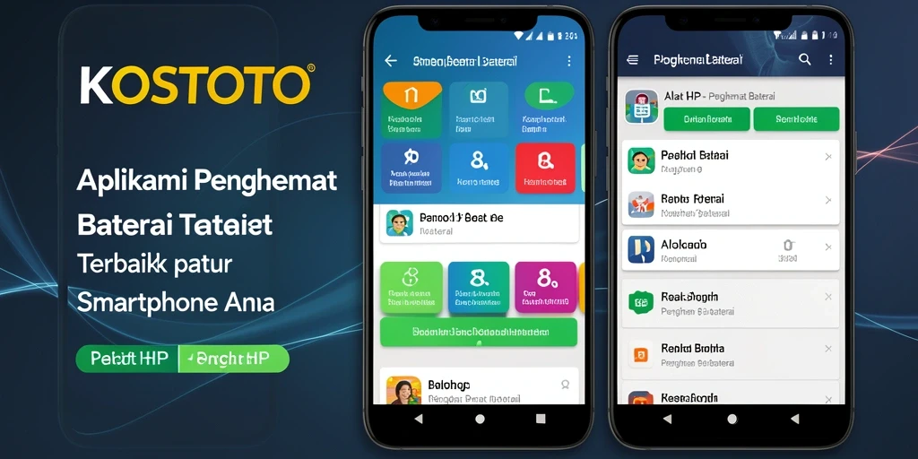 Antarmuka KOSTOTO yang intuitif untuk penghematan baterai.