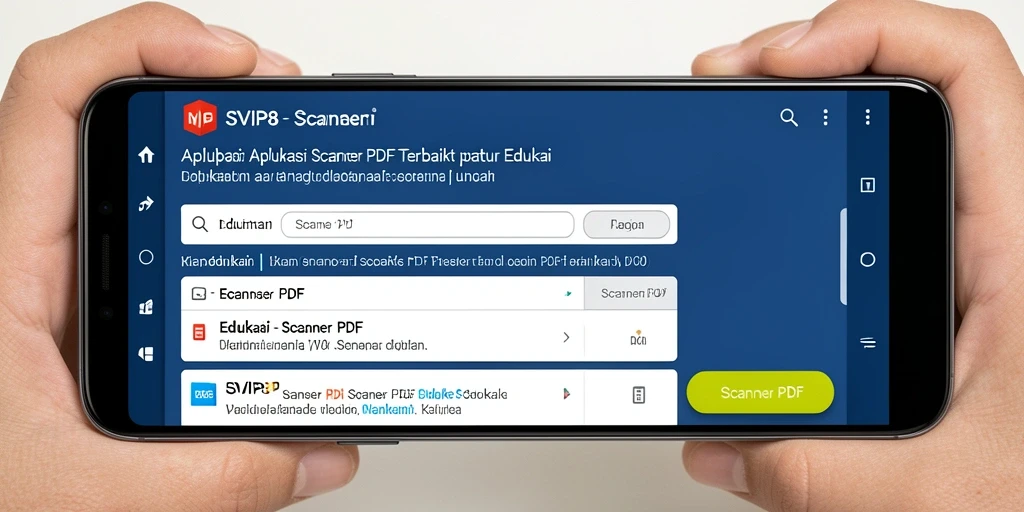 Antarmuka aplikasi SVIP8 untuk memindai PDF dengan fitur unggulan.
